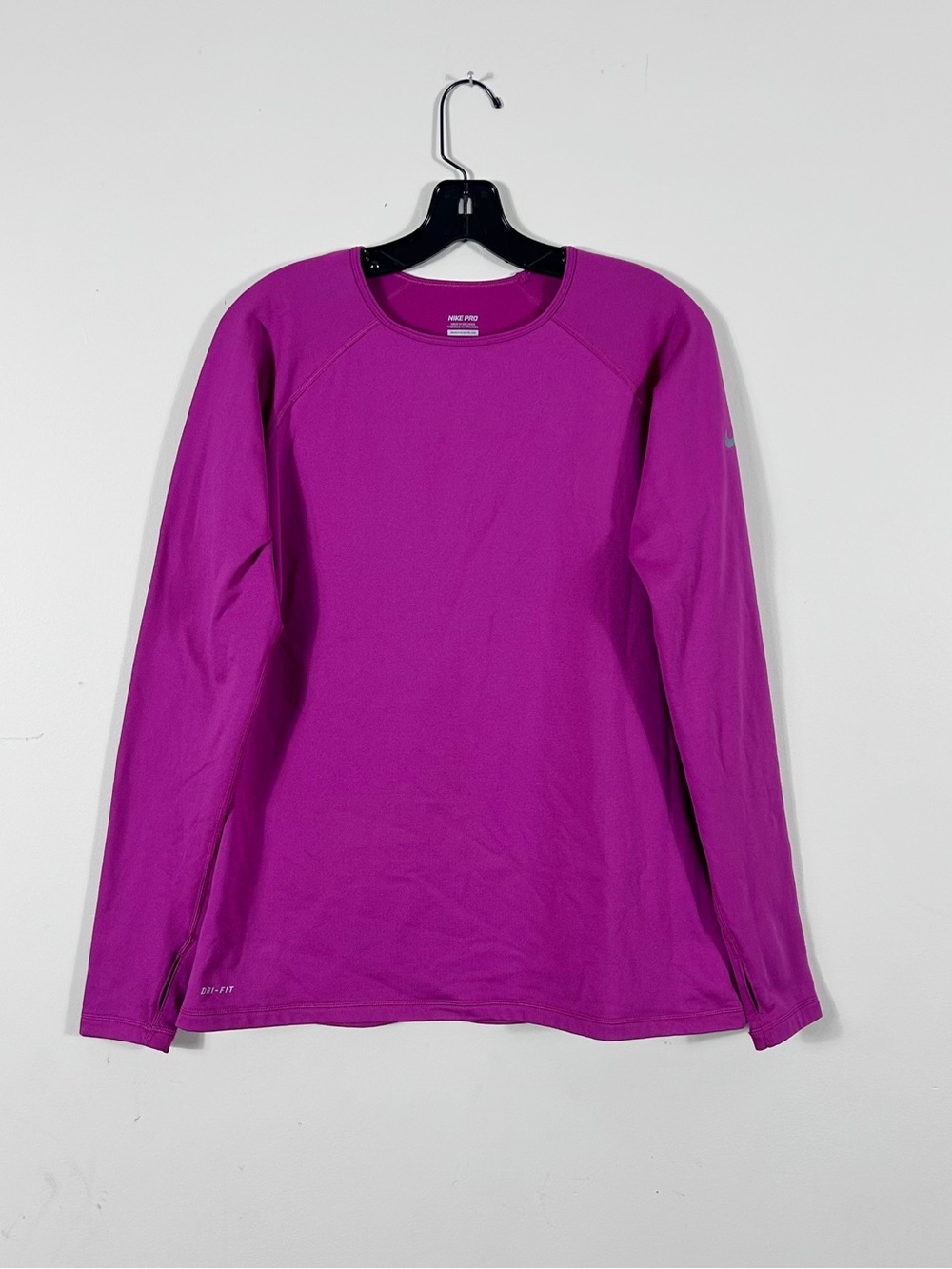 Nike Pro Womens XL Dri-FIT Pink Long Sleeve Running Training Athletic Top